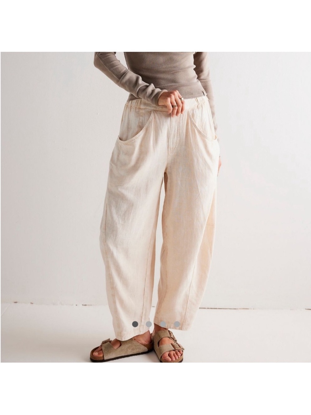 Free People High Road Washed Pull-On Barrel Pants